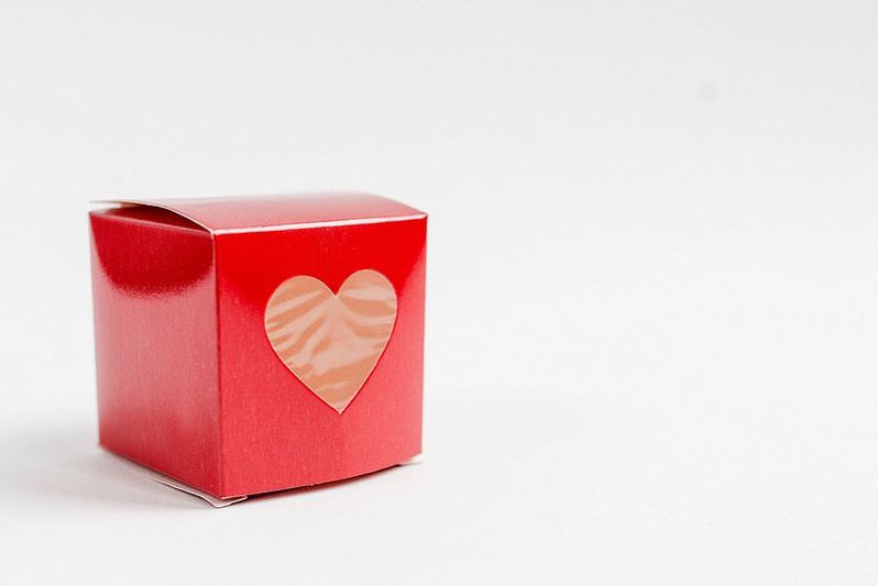 Stock photo of a box with a heart on it